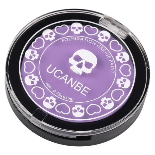 UCANBE Lilac Face Body Paint Makeup Foundation, Patel Purple Cream Greasepaint, Non-Toxic Goth Facepaint for Halloween Ursula Fairy Elf, Mystic Witch, Anime Skull SFX Makeup Costume Cosplay Parties - color: Lilac/Pastel Purple