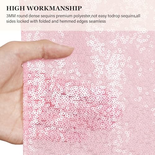 PartyDelight Pink Sequin Backdrop Curtains 2x8ft 2 Panels - color: Pink, size: 24"W x 96"L (Pack of 2)