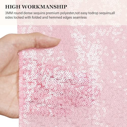 PartyDelight Pink Sequin Backdrop Curtains 2x8ft 2 Panels - color: Pink, size: 24"W x 96"L (Pack of 2)