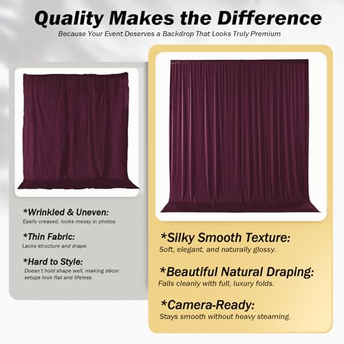20x12 ft Burgundy Backdrop Curtains for Weddings, Birthdays and Photos - color: Burgundy, size: W5' x H12'(4 panels)