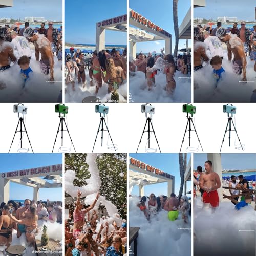 LANGXUN 600W Foam Machine with Tripod Stand, Portable Party Foam Cannon Maker, Blue, Includes 2 Packs Foam Powder for Pool, Backyard, Outdoor Events, Birthdays, Summer Camp (Blue)