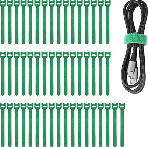 50pcs Reusable Fastening Adjustable Cable Ties Wire Management (8 Inch, Green) - color: Green, size: 8 Inch