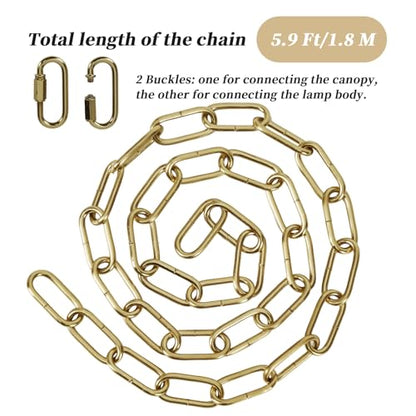 Heavy Duty Light Fixture Canopy Kit 5.3 Inches Diameter & 5.9 Feet Chain Ceiling Mounting Hardware for Pendant Light, Chandelier or Swag Light Fixtures, Brass - color: Brass