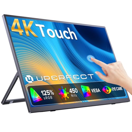 UPERFECT 4K Portable Monitor Touchscreen, 15.6” 125% sRGB Laptop Monitor - size: 15.6"