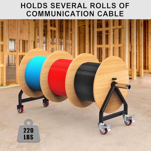Insaga Wire Spool Rack Portable Cable Caddy with Wheels Wire Dispenser - color: Wire Spool Rack With Wheel
