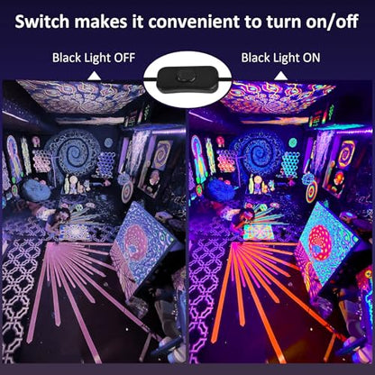 T-SUN LED Black Lights/Black Lights Bar, 2 Pack Blacklight for Party, Body Paint, Stage Lighting, Aquarium, Fluorescent Poster, Glow in The Dark