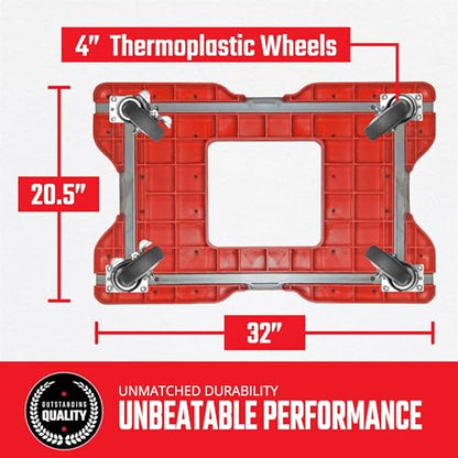 SNAP-LOC, 4 Wheel Dolly, 1,200 lb Professional E Track Push Cart Dolly, Heavy Duty Furniture Moving Cart, Modular Cargo Platform, Made in USA, Red - style: Professional E-Track Push Cart Dolly Red