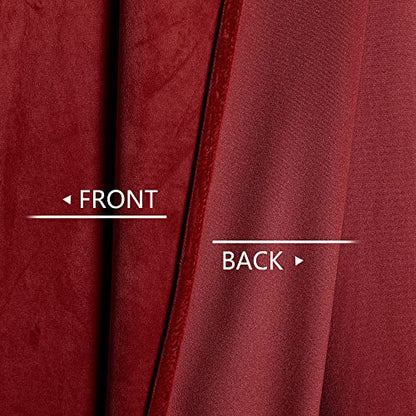 Benedeco Burgundy Red Velvet Blackout Curtains 52x84, 2 Panels | Elegant Room Darkening Thermal Insulated Noise Reducing Velvet Drapes with Back Tab and Rod Pocket for Living Room, Bedroom - color: Burgundy Red, size: 52"W x 84"L (Pack of 2)