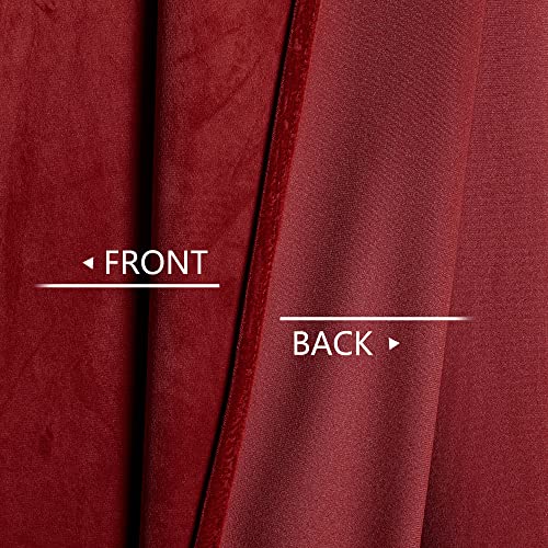 Benedeco Burgundy Red Velvet Blackout Curtains 52x90, 2 Panels | Elegant Room Darkening Thermal Insulated Noise Reducing Velvet Drapes with Back Tab and Rod Pocket for Living Room, Bedroom - color: Burgundy Red, size: 52"W x 90"L (Pack of 2)