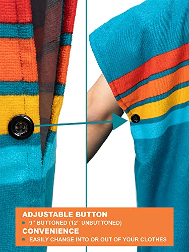 SUN CUBE Surf Poncho Changing Robe with Hood, Wetsuit Changing Hooded Towel | Thick Quick Dry Microfiber, Wetsuit Changing Towel, Surfing Beach Swim Outdoor Sports Cover Up, Adult Wearable Poncho - color: Sunset Blue