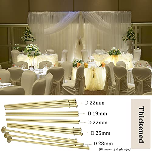 Professional Backdrop Stand Pipe Kit,10'x 20' Heavy Duty Adjustable Height Background Support System Curtain Frame Telescopic with Steel Base for Wedding Party Photography Show Display,Gold - size: 10FT x 20FT,Gold