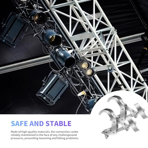 6 Pack Truss Clamp 1.57-2.4 Inch Stage Lighting Clamps Heavy Duty DJ Light Clamps Aluminum Alloy lighting C-Clamp Fit for 40-61 mm OD Tube/Pipe