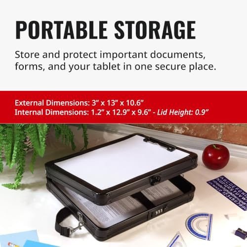 Vaultz Locking Storage Clipboard with Combination Lock, Black - color: Black, size: 1 Pack, style: Combination Lock
