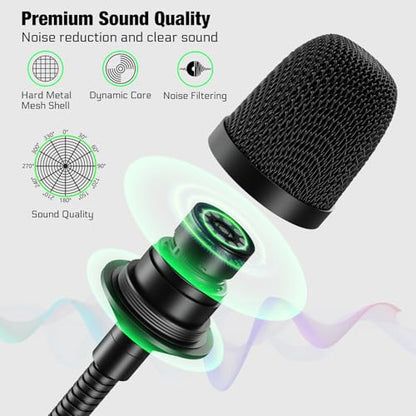 DJ Mic 17 Inch Flexible Gooseneck Microphone, Professional XLR Wired Dynamic Bob Barker Microphone for Video Conference, Podium, Singing, Karaoke DJ Mixer Dedicated Disc Shouting KTV Bar, Metal - size: 17 Inch