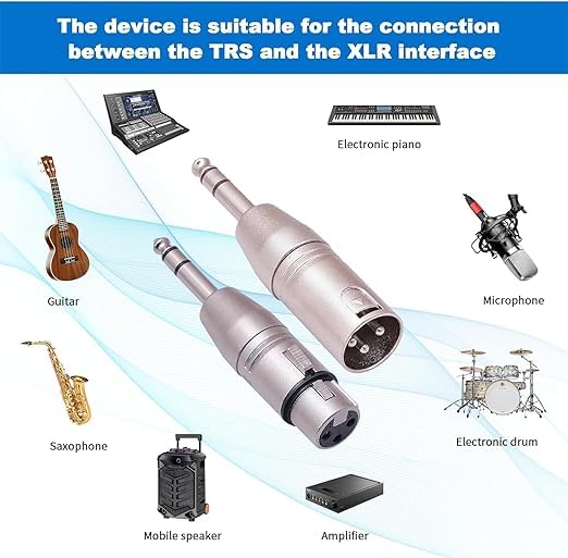 1/4 to XLR Adapter for Microphone, Mixer, 4 Pack, Silver, 1/4 TRS Male to XLR Female Adapter, 3-PIN Adapter Connector, Compatible with Microphone,Mixer, Zinc Alloy with Nickel Plating - size: 4PX1 (Male to Female), style: 1/4" TRS to XLR Adapter