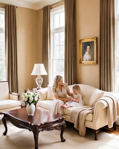 StangH Brown Velvet Curtains Blackout for Study Room, W52 x L108, 2 Panels - color: Brown, size: 52"W x 108"L (Pack of 2)