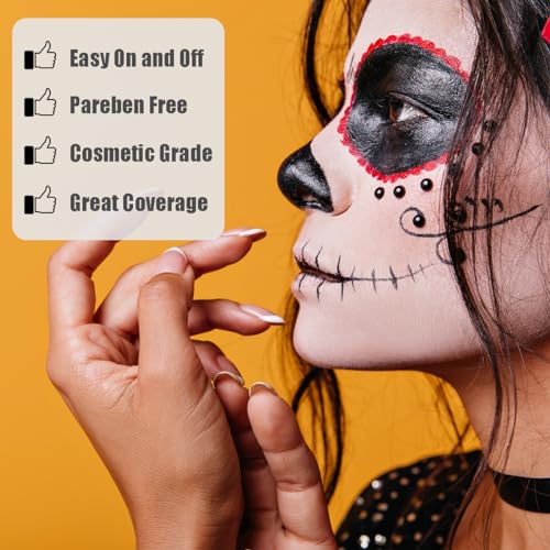 Bowitzki 30g Professional Face Paint Body Paint Water Based Face painting Makeup for Adults Split Cake Single Color - Metallic silver - color: Metallic Silver