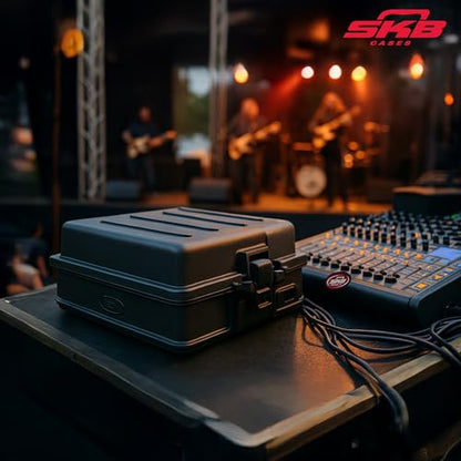 SKB Cases 1SKB-R100 Roto-Molded 10U Top Mixer Rack, Teel Threaded Rails, Hard Lid and Removable Back Door, (2) Carrying Handles - size: 1SKB-R100