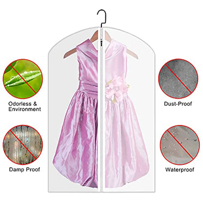M MOACC Kids Garment Bags Little Girl Dress Bag Clear for Costume with Zipper Set of 5,Small - color: 5pcs-Size-Small 16"x 26"