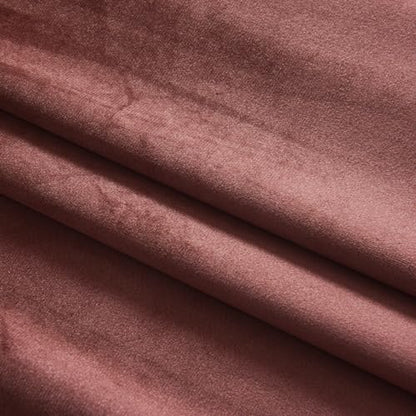 Velvet Tie Top Room Curtain Set- Dusty Rose Bow Tie Design Drapes for Living Room/Bedroom W52 x L96-inch, 2 Panels - color: Dusty Rose, size: 52"W x 96"L (Pack of 2)
