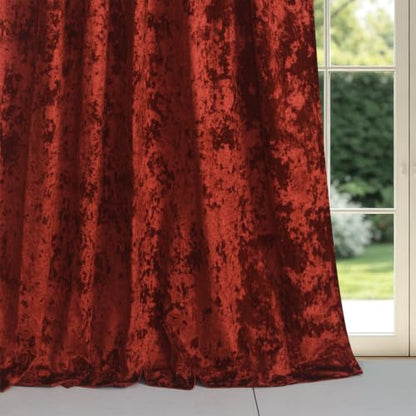 Beau Crushed Velvet Window Curtains Burgundy 2 Panels Set 52" W x 84" L - color: Burgundy, size: 52"W x 84"L (Pack of 2)