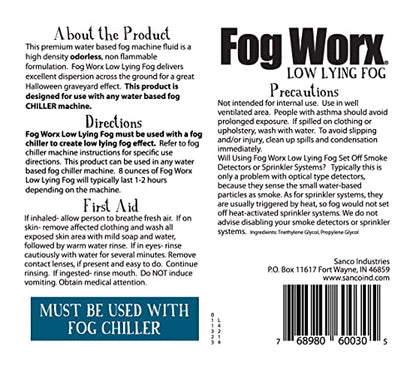 Fogworx Low Lying Fog Juice, Long Lasting Low Lying Indoor-Outdoor Fog, Designed Fog Chillers, Ground Foggers and Low Lying Fog Generators, 1 Quart (Pack of 3) - size: Low Lying Quart (Pack of 3)