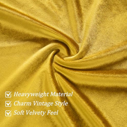 Stately Yellow Velvet Valance 138" Wide, Waterfall Swag with Intricate Beaded Trim, Luxurious Curtains for Wedding Venues, Events & Open Concept Spaces - color: Gold, size: 138"W x 43"L (Pack of 1)