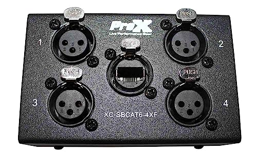 Prox XC-SBCAT6-4XF 4-Channel XLR-F CAT6 Audio/DMX Portable Snake Box
