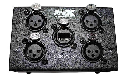 Prox XC-SBCAT6-4XF 4-Channel XLR-F CAT6 Audio/DMX Portable Snake Box
