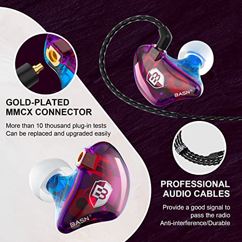 BASN Bsinger Pro in Ear Monitor Headphone,Dual Drivers Musicians IEM Earbud - color: Colorful