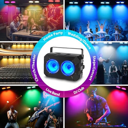 Telbum LED Stage Lights 2 Pack - 120W RGBW 4in1 Stage Wash Light, COB Par Light - DMX Control - Sound Activated Uplights for Wedding Events Concert Church Theater Club Party Bar