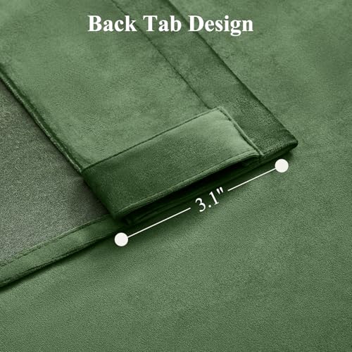 Extra Long Green Velvet Curtains 102 Inches Soft Drapes Floor to Ceiling | Room Darkening, Luxurious Velvet Fabric, Dining Living Room, Back Tab, Easy Install, Olive Green, W52xL102, 2 Panels - color: Olive Green, size: 52"W x 102"L (Pack of 2)