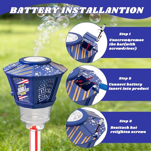 Bubble Machine for Kids Bubble Blower Maker with Lights and Music Automatic Bubble Stand Machine for Parties Birthday Wedding Toddlers Kid Summer Outdoor Toys (Blue) - color: Blue