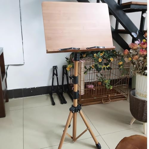 Music Stand for Sheet Music, Adjustable to 68.9in Floor Book Stand for Reading, Laptop Display Stand Standing Book Stand Tablet Stand with Page Paper Clip