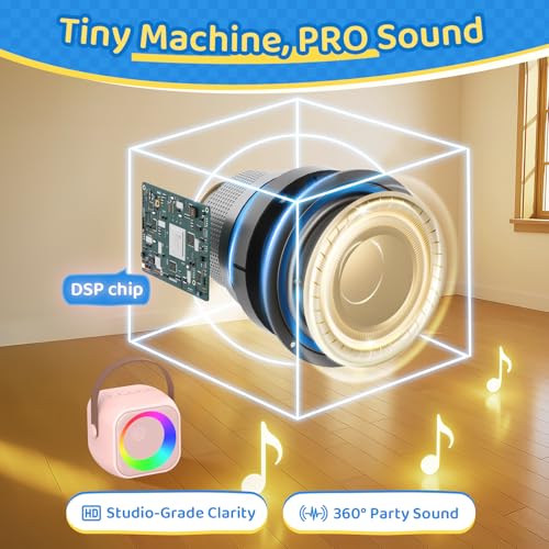 Karaoke Machine for Kids, Toys for 3-12 Years Old Girls Gifts, Kids Karaoke Microphone Machine Toy, Best Fun Christmas Birthday Gifts for 5 6 7 8 9 10 11 Years Teens Girl Boys Pink 2 Mic - color: Pink 2 Mics