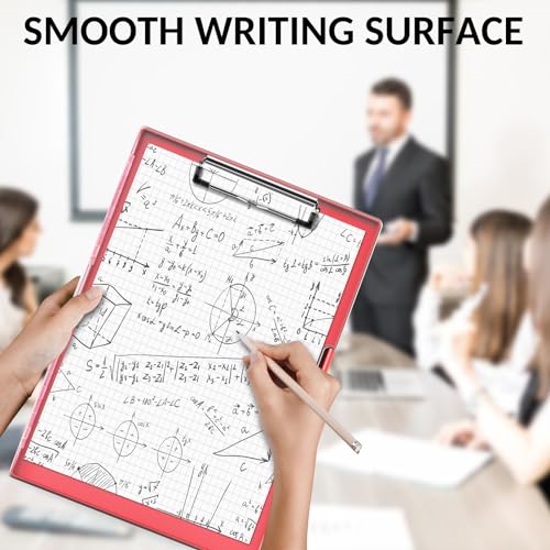 Sooez Nursing Clipboard with Storage, Clear Top Clip Boards 8.5x11, Red | Heavy Duty Plastic, Dry Erase, High Capacity, Nurse Essentials, Dental Assistant, Teacher & College School Office Supplies - color: Red