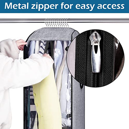 MISSLO Hanging Garment Bags for Travel Suit Bags for Closet Storage 50" Moving Bags for Clothes Dress Cover for Coat, Jacket, Shirt, Clothing - size: 50 inch
