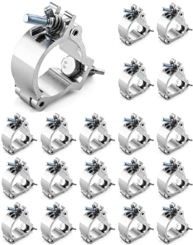 QWORK Truss Stage Light Clamp, 20 Pack 2 Inch Heavy Duty Aluminum Alloy Lighting Clamp, 220Lbs Load Capacity, Fits 48-52mm OD Tube/Pipe - color: 20 Pack