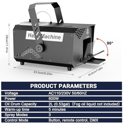 600W 1000CFM Haze Machine for Stage & DJ