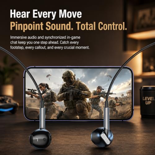 Kamon K66 USB C DAC Earbuds, 14.2mm Dynamic Driver, HD Microphone, 3-Button Volume Control, Semi in-Ear Wired Earphones for iPhone 17/16/15, Samsung Galaxy, Pixel and iPad 1 Pack - color: Black