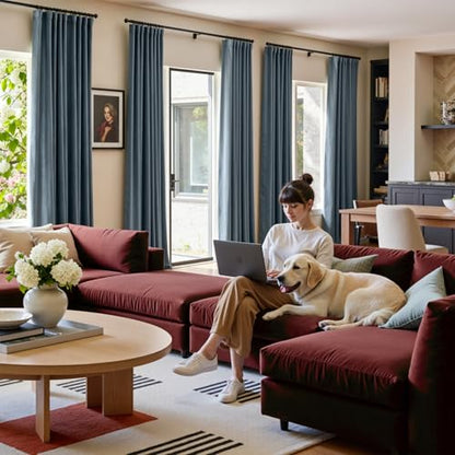 Lazzzy Blue Blackout Velvet Curtains 84 Inch Length Pinch Pleated Thermal Insulated Room Darkening Luxury Modern Back Tab Window Drapes for Bedroom Living Room 2 Panels, 52 x 84 Inch, Aegean Blue - color: Aegean Blue, size: 52"W x 84"L (Pack of 2)
