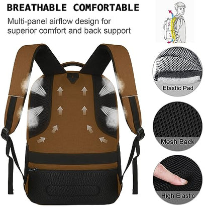 Laptop Backpack,Business Travel Anti Theft Slim College Backpack | Water Resistant Durable Computer Bag Gift for Women & Men Fits 15.6 Inch Laptop and Notebook - Brown - color: Brown, size: 15.6 Inch, style: Laptop