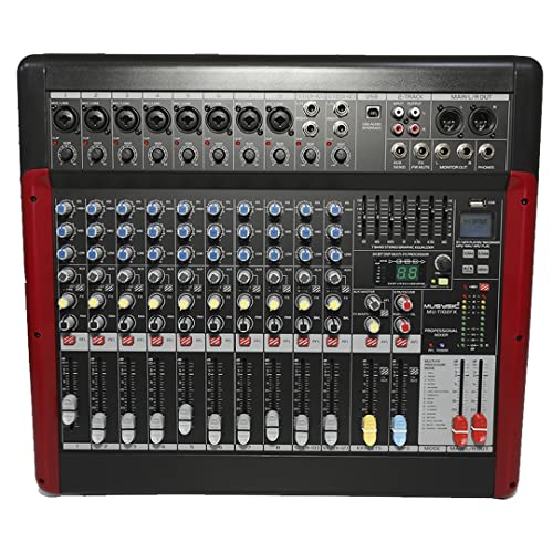 MUSYSIC Professional 12-Channel PA Audio Mixer w/24-Bit 99 FX DSP Effects - size: 12 - Channel