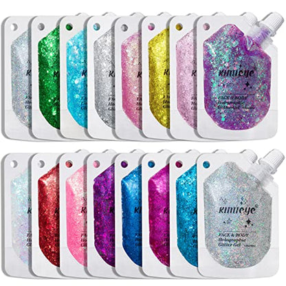 Garnet Red Face Body Glitter Gel, Rave Festival Outfits, 1.35 oz - color: Garnet Red #14