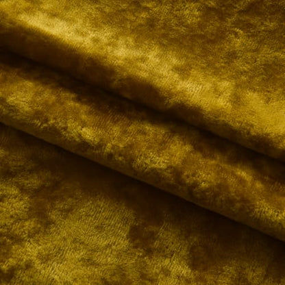 Yellow Velvet Curtains 2 Panels Set - 84 inches Long Room Darkening Luxury Distressed Crushd Velvet Rod Pocket Window Drapes for Living Room Bedroom 52" W x 84" L Mustard - color: Chartreuse, size: 52"W x 84"L (Pack of 2)