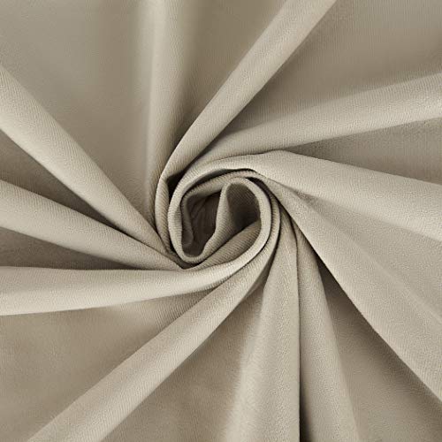 Sun Zero Hampshire Velvet Noise Reducing Thermal Extreme 100% Total Blackout Back Tab/Rod Pocket Curtain Panel, Ecru Off-White, 50"W x 84"L (1 Panel) - color: Ecru Off-white, size: 50"W x 84"L (Pack of 1)