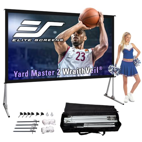 Elite Screens 100-inch Wraith Veil DUAL, 16:9, 0.8 Gain, 150° Viewing Angle, Front & Rear Projection Screen, Yardmaster 2 OMS100H2-Dual - color: Front and Rear Projection, size: 100-inch, 16:9, style: Yard Master 2 Dual