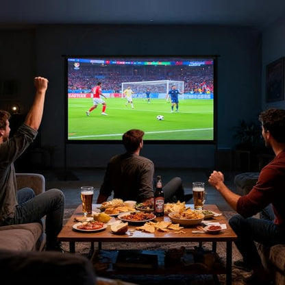 Outdoor Projector Screen with Stand, 120 inch Portable Projection kit 16:9 4K HD Wrinkle-Free Indoor Outdoor Movie Screen with Carry Bag for Home Theater and Backyard Movie Night - size: 120 inch