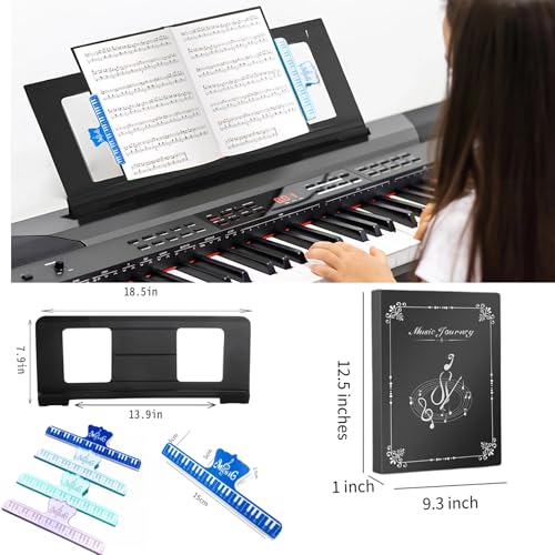 Music Stand For Sheet Music. Compatible with Yamaha PSR/YPT/KB/P/DGX Series Keyboard Music Score Stand, Keyboard Sheet Music Stand with 4 Music Book Clip 1 Sheet Music Folder | 4 Music Book Clip 1 Sheet Music Folder