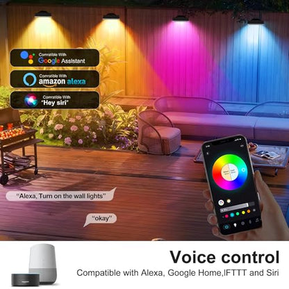 Smart Flood Lights Outdoor 180W RGBCW Color Changing LED Floodlight – WiFi APP & Voice Control, 2700K-6500K Tunable White, 50 Modes Music Sync, IP65 Waterproof Wall Washer Light - size: 180W RGB+Tunable White(2700-6500K)